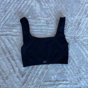 SET ACTIVE Sculptflex Box Cut Bra - Onyx - Size S